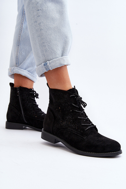 Dámské botky s vzorem černé S.Barski HY66-136