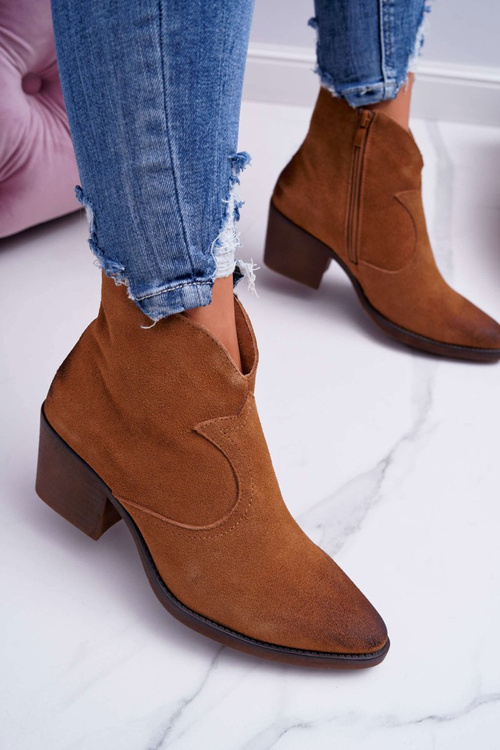 Dámske ťavové Barski 1638 Suede Cowboy topánky