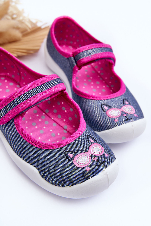 Dívčí Balerínky Bleskové Befado 114X422 Tmavě Modro-Růžové