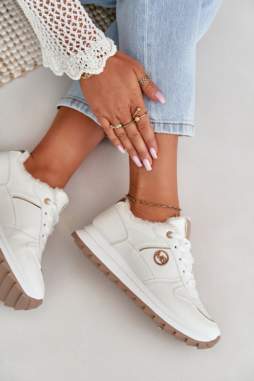 Sportovní Boty Zateplené Kožíškem Na Platformě Bílé Lerisas