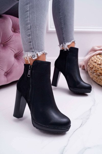 Dámské Kotníkové Boty Na Podpatku Černé Malma