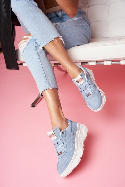 Dámská Sportovní Obuv Goe Kožená Modrá FF2N3013