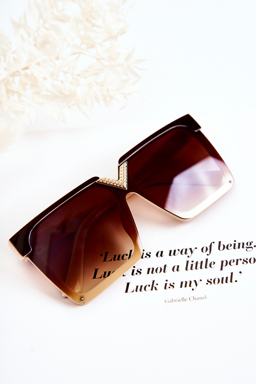 Štvorcové slnečné okuliare V130044 Brown-Beige