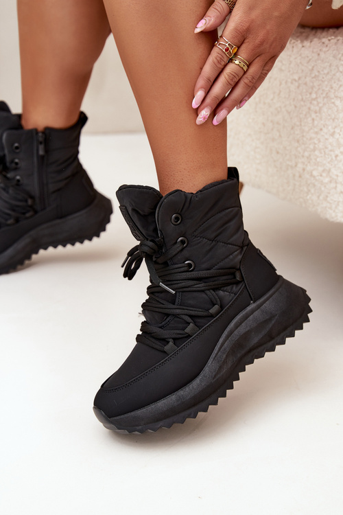 Dámske Snehové Čižmy Na Zips Big Star SS274059 Čierne