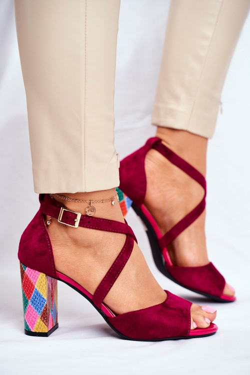 Dámské Sandály Na Podpatku Sergio Leone Fuchsie SK865