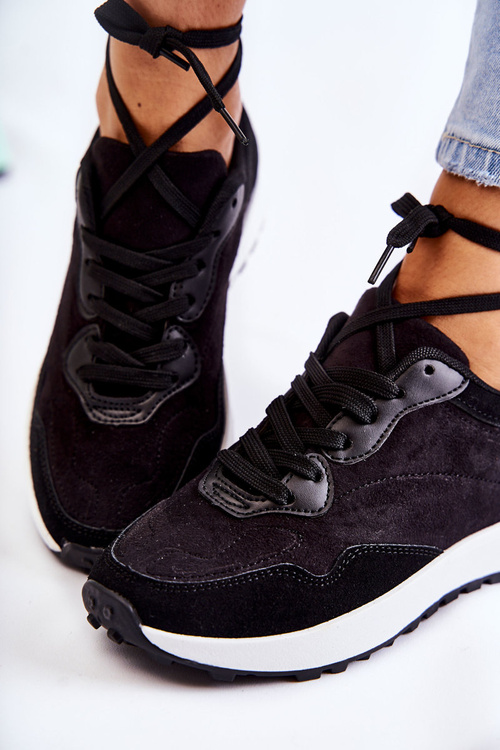 Dámske čierne semišové športové topánky nayla