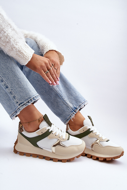 Dámské sportovní boty tenisky Beige-Zelené Ralita