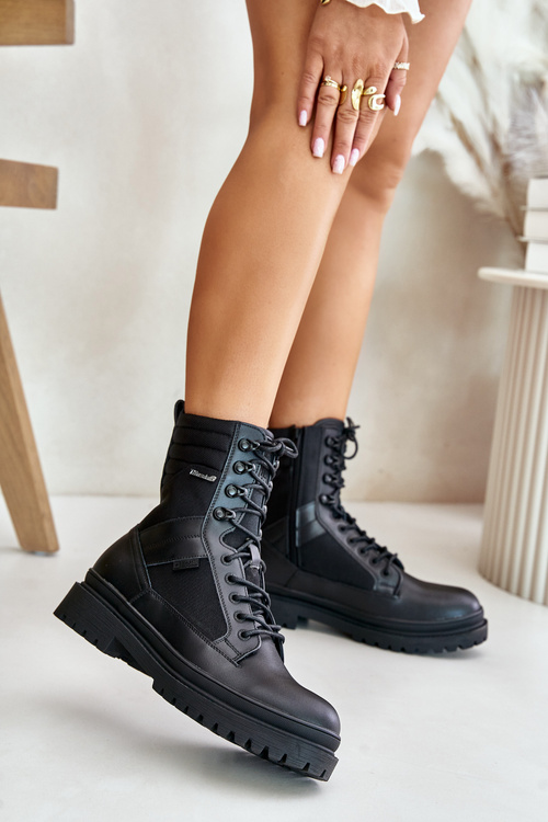 Kožené Čižmy Pánske Zateplené Big Star OO174164 Čierne