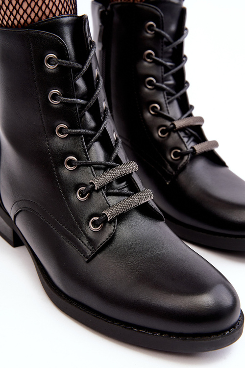 Klasické lakované dámské teplé boty černé Grimma