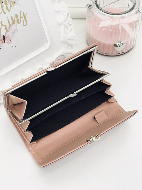 Veľká dámska peňaženka so srdcom ružovým srdcom