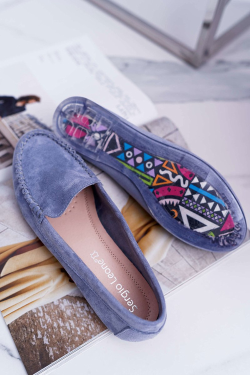 Dámske mokasíry Sergio Leone Light Blue Winted