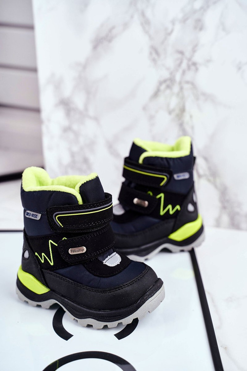 Dámské Sněhule Teplě Přírodní vlna Tmavě modré Booom