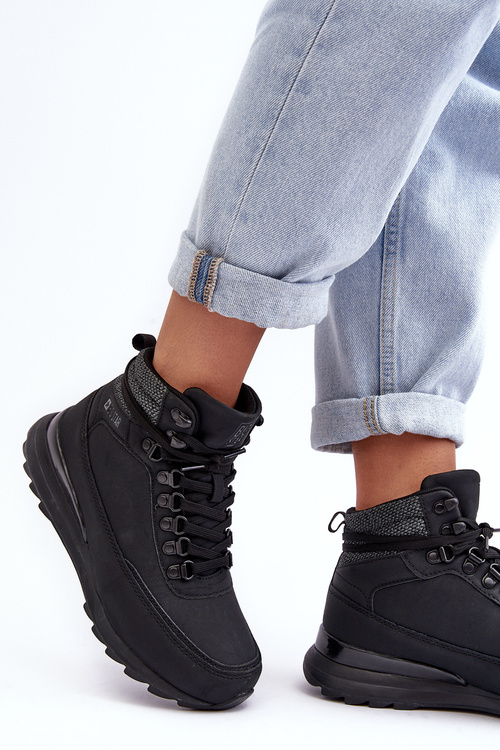 Trekkingové topánky čipky -up čiernej veľkej hviezdy MM274677