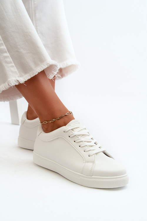 Nízke Dámske Športové Tenisky Z Ekokože Biele Diunna