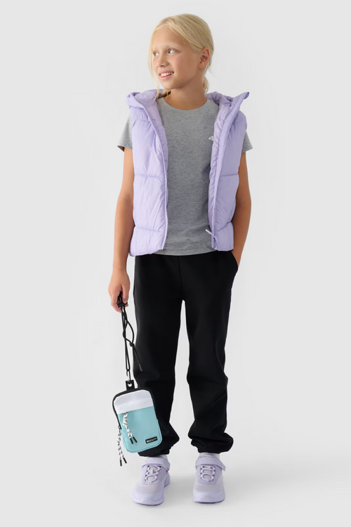 Dievčenské Hladké Bavlnené Tričko Sivé 4F 4FJWMM00TTSHF1658-27M