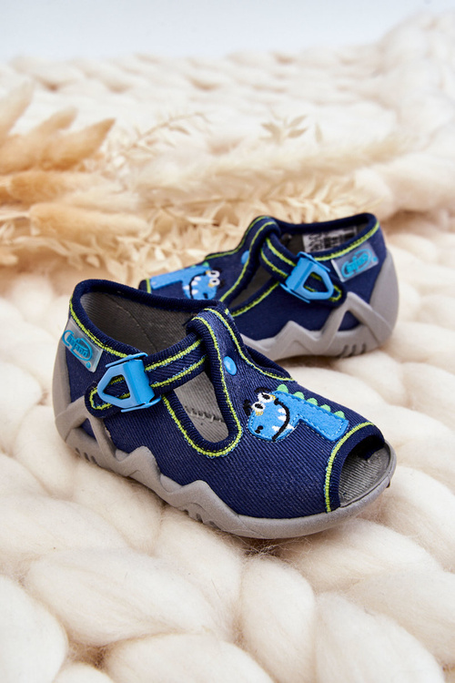 Detské sandále Papcie Befado Dinosaur 217p116 Navy modrá