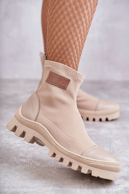 Dámské látkové kozačky Nicole 2703 Béžove