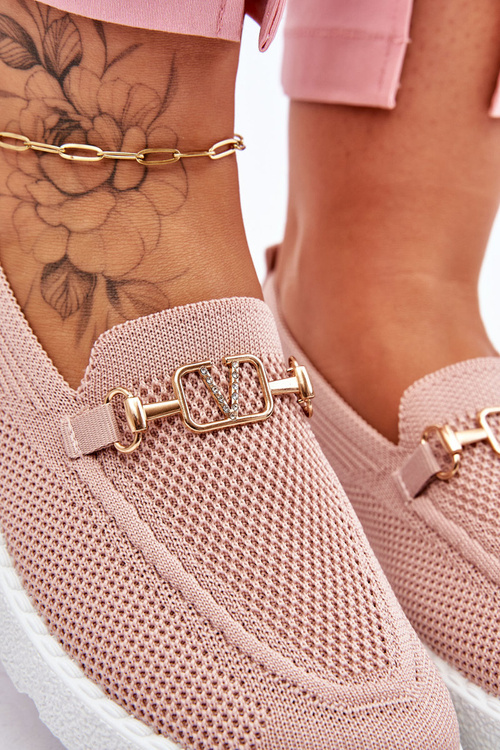 Dámské nazouvací tenisky se zdobením Růžové Alena