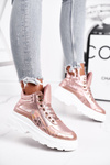 Dámske športové topánky izolované ružové zlaté davan