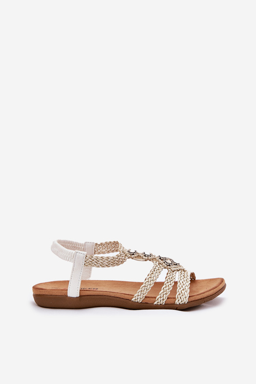 Dámske Ploché Sandále S Pletenými Pásikmi Artiker 56C1323 Biele