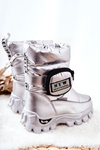 Detské izolované snehové topánky s obličkovými striebornými Nereydami