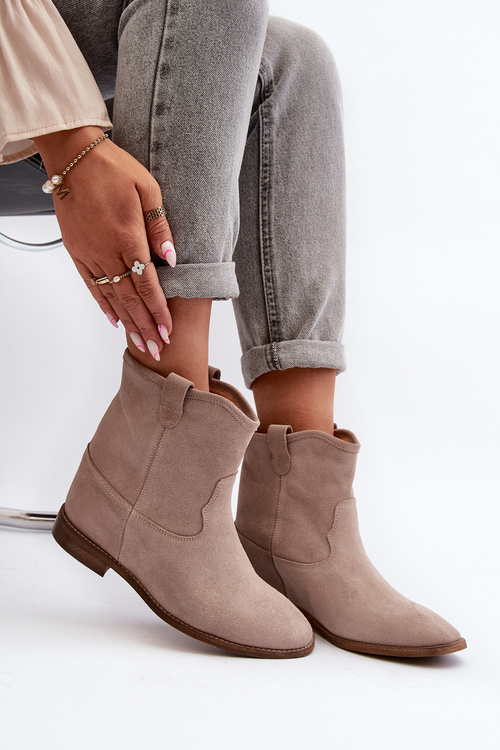 Zazoo 2326 Sametové Dámské Nazouváky na Ploché Podrážce Béžové