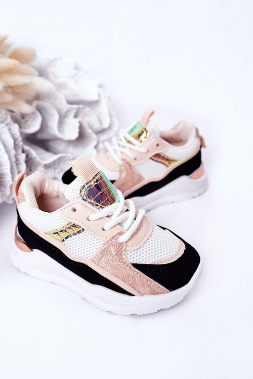 Detské športové topánky tenisky čierne a ružové herný čas