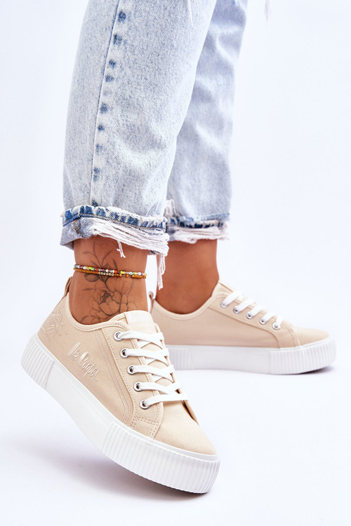 Pohodlné tenisky na platformě Lee Cooper LCW-23-31-1808L Béžove