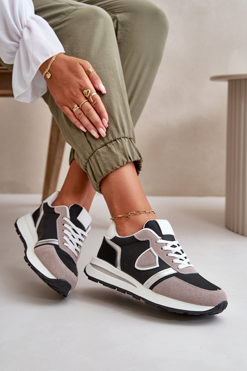 Dámske Tenisky S Leskom Čierne Velaniela