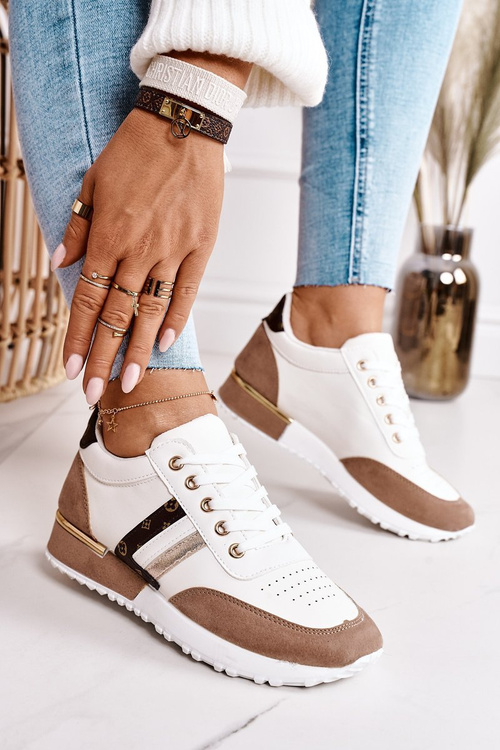 Dámská Sportovní Obuv Sneakersy Bile-Khaki Lifestyle