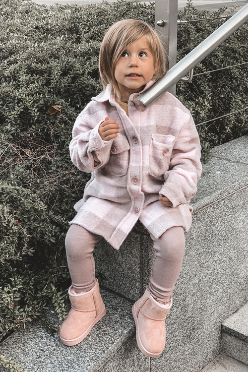 Detské izolované topánky Snehové topánky ružové gooby