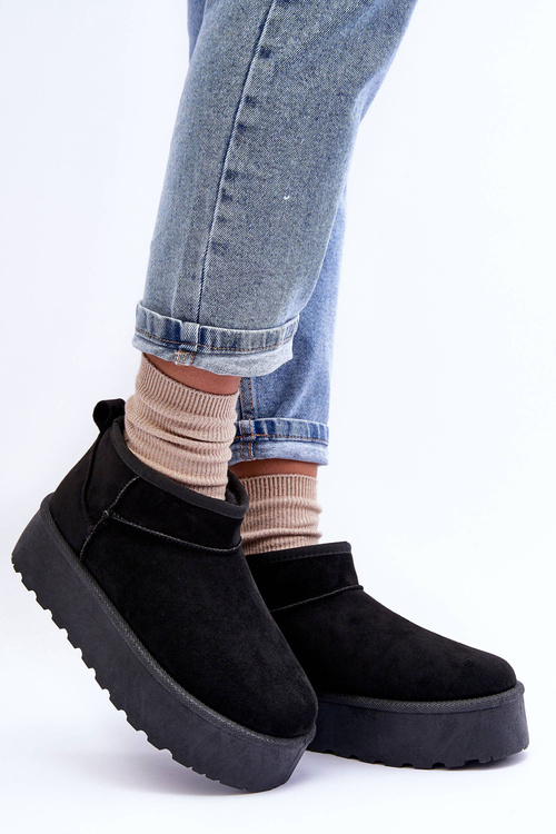 Suede Snow topánky na platforme Black Corcoran