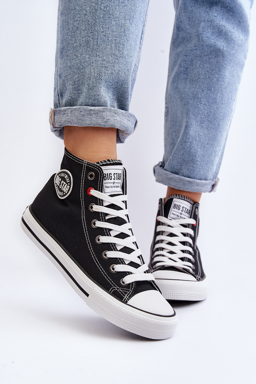 Dámske klasické vysoké tenisky Big Star T274027 Čierne