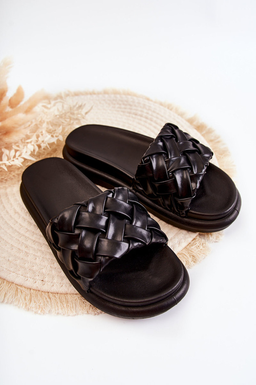 Dámska kožená kožená čierna Ravella Flip Flops