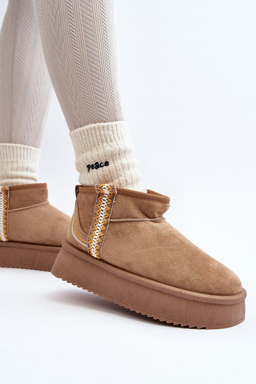 Topánky na platforme so vzorom svetlohnedé Udra