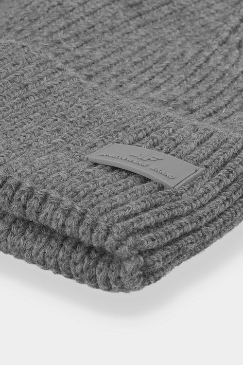 Mužská izolovaná zimná čiapka 4F 4FAW23ACAPM306-24M Šedá