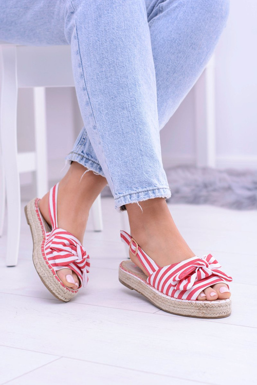 Červené dámske sandále Espadrilles Buni Bows