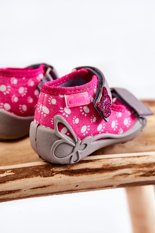 Sandály Pantofle Befado Velcro Paws 242P108 Růžové
