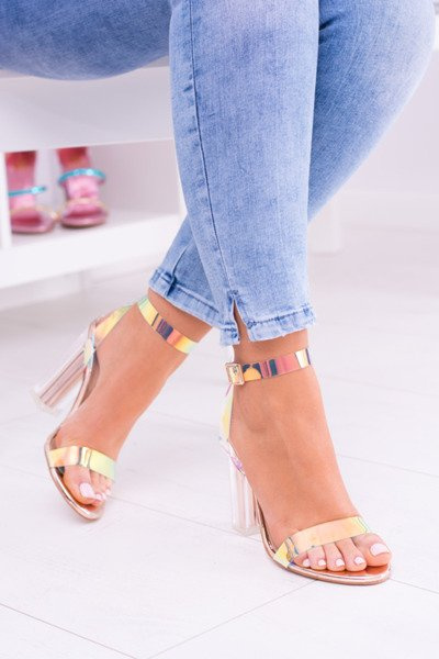 Lu Boo transparentní sandály růžové zlaté Mirage