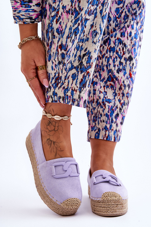 Klasické espadrilly žien na platforme Maurine Purple