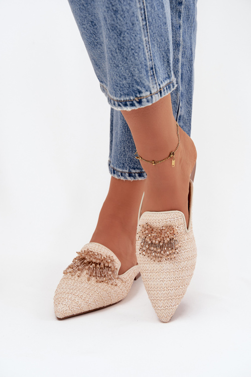 Dámske papuče s ozdobou Béžové Katrine