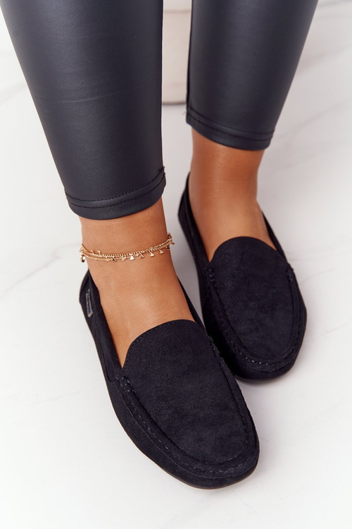 Ženské semišové mokasíry Čierne San Marino