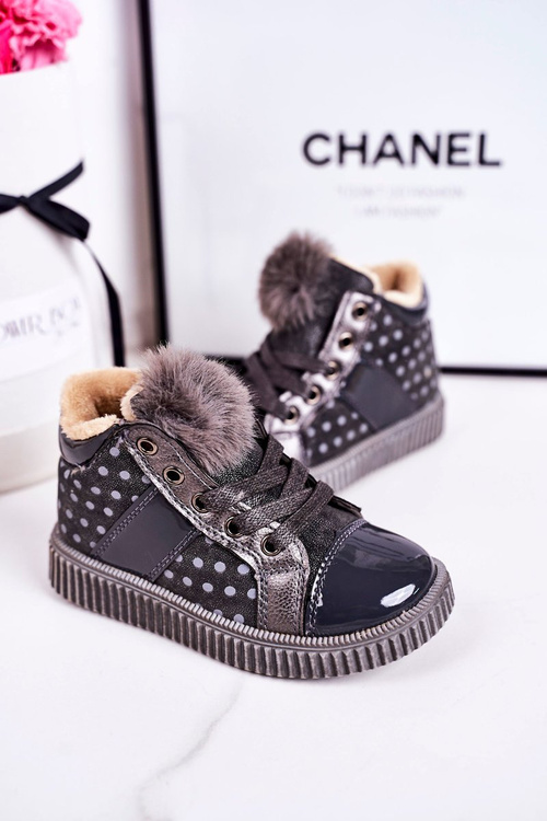 Izolované topánky pre deti v Polka Dots, Grey Anastasia