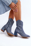 Džínové Topánky S Mriežkovou Špičkou Na Päte Modré Irvelame