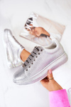 Tenisky športové topánky kamienky goe jj2n4048 striebro