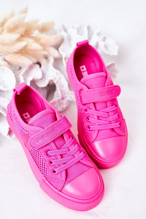 Detské tenisky s sieťou Big Star HH374019 Fuksja