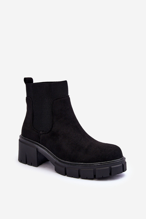 Semišové topánky s flexibilnou vložkou čierneho anaferu