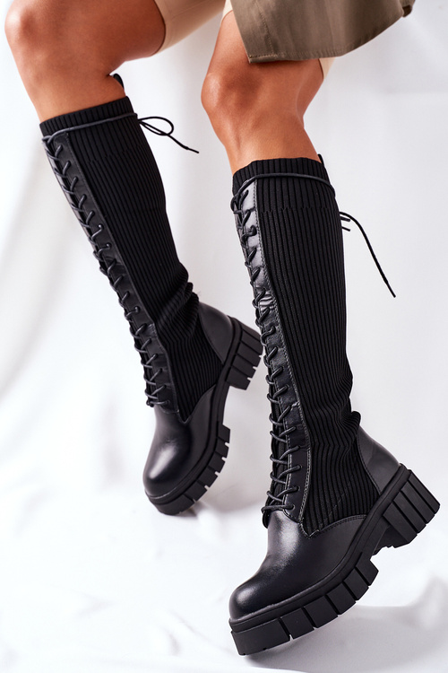 Vysoké boty s ponožkou Černé Monteri