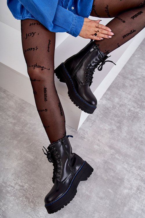 Dámske zviazané topánky, čierne hovory