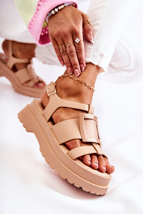 Dámske kožené sandále na plošine Dark Boon Corene